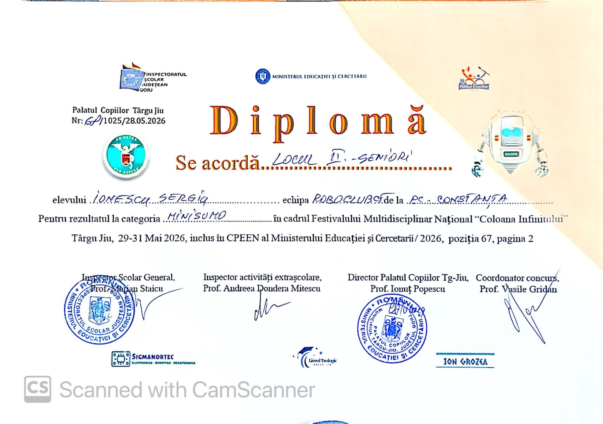 Diploma Târgu-Jiu